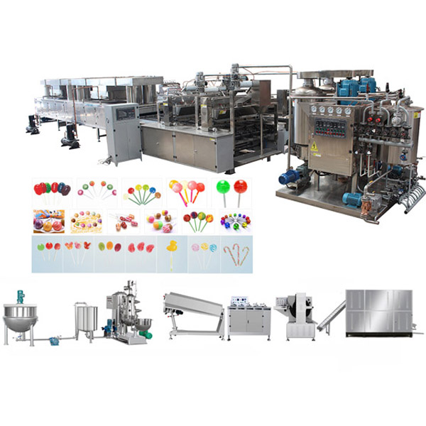 What are the main machines in the lollipop production line